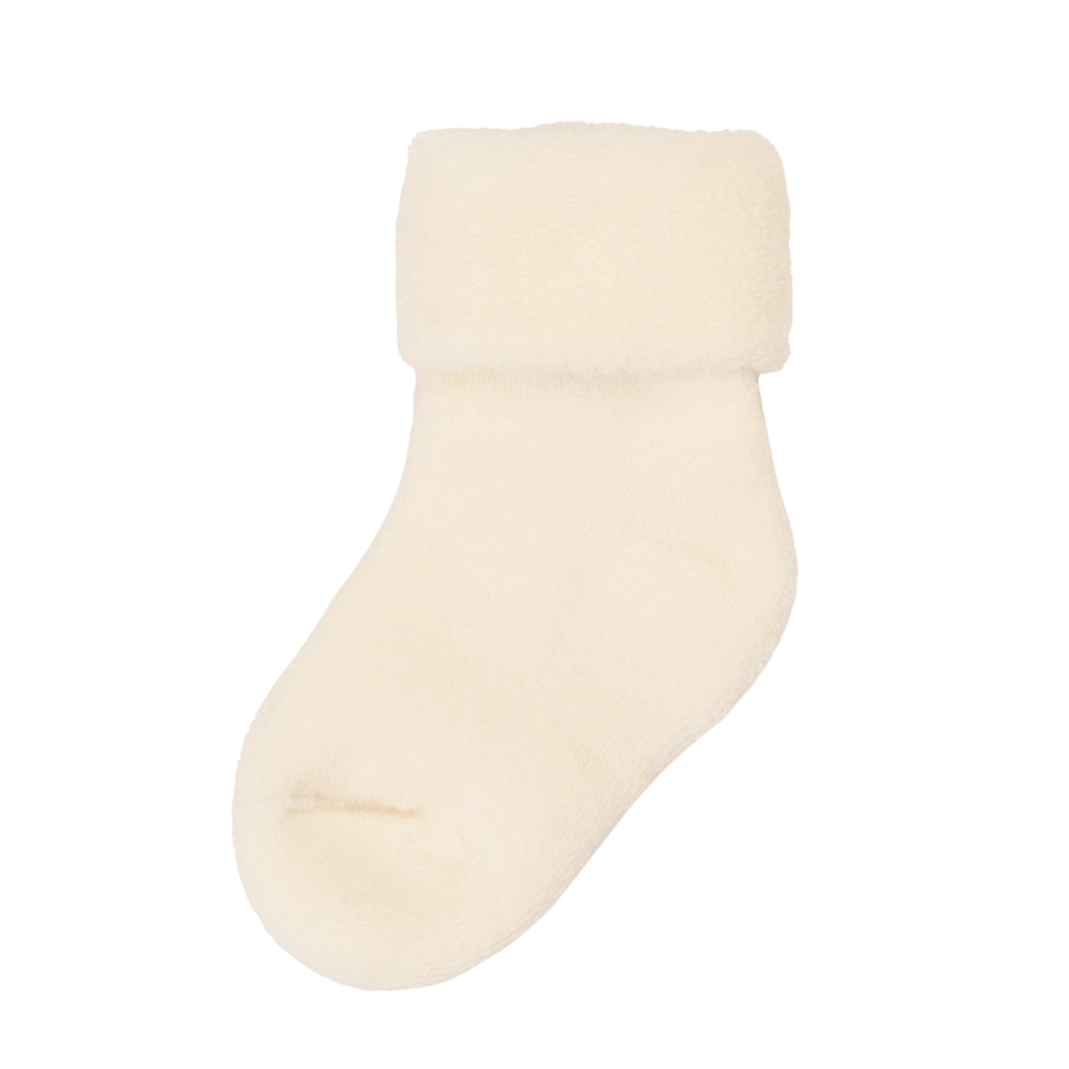 Wool socks w fold cuff, terry